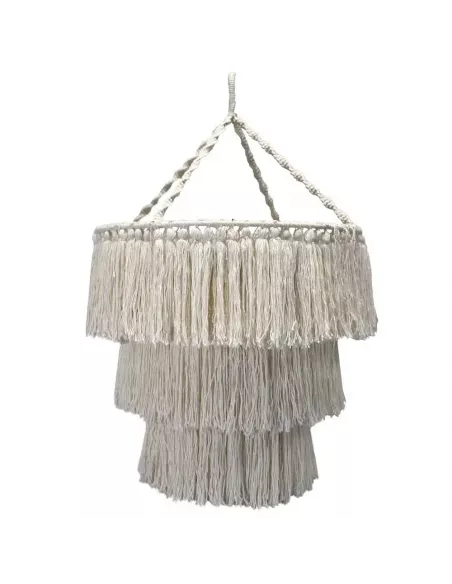 Candelabro de Macramé Natural y Negro | Decoración Elegante y Sofisticada