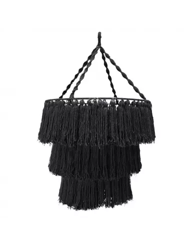 Candelabro de Macramé Natural y Negro | Decoración Elegante y Sofisticada