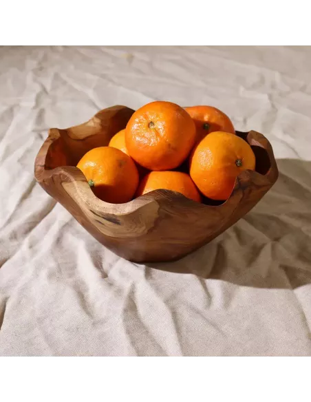 Frutero Mediano de Madera de Teca Lisa | Diseño Rústico y Moderno