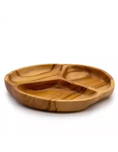 Frutero de Madera de Teca Lisa de Tres Secciones | Diseño Moderno y Rústico
