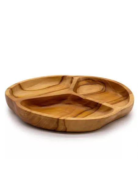 Frutero de Madera de Teca Lisa de Tres Secciones | Diseño Moderno y Rústico
