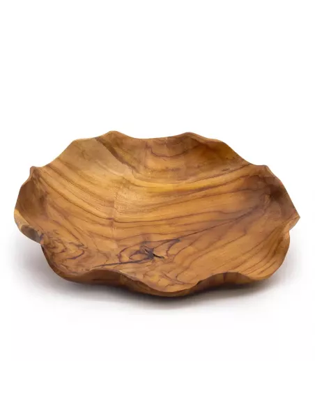 Frutero Redondo de Madera de Teca Lisa | Diseño Elegante y Natural