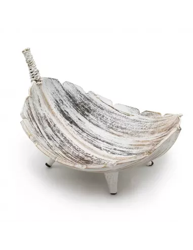 Frutero Grande de Hoja de Coco - Acabado Blanco | Elegante y Natural