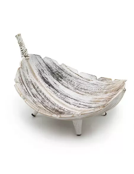 Frutero Grande de Hoja de Coco - Acabado Blanco | Elegante y Natural