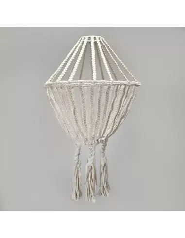 Araña de Macramé Natural y Negro | Iluminación Elegante y Minimalista