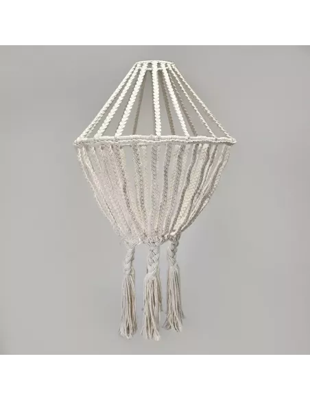 Araña de Macramé Natural y Negro | Iluminación Elegante y Minimalista
