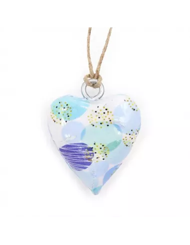 Corazón de madera decorativo pequeño artesanal y sostenible