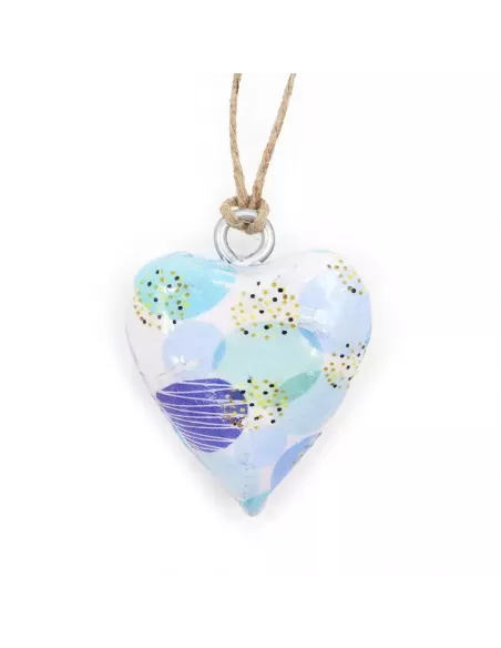 Corazón de madera decorativo pequeño artesanal y sostenible
