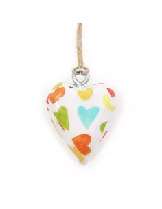 Corazón de madera decorativo pequeño artesanal y sostenible