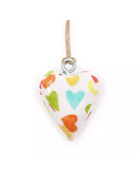 Corazón de madera decorativo pequeño artesanal y sostenible