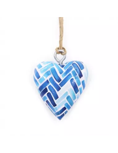 Corazón de madera decorativo pequeño artesanal y sostenible