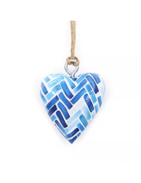 Corazón de madera decorativo pequeño artesanal y sostenible