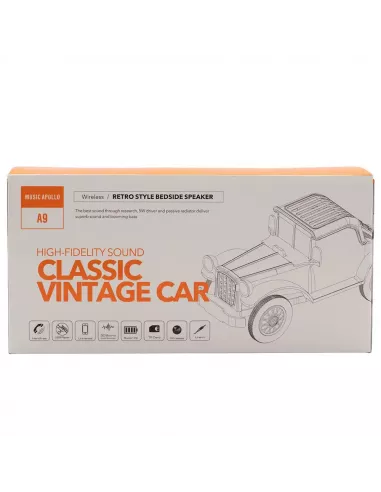 Altavoz Clásico para Coche Vintage con Soporte y Bluetooth – 5W