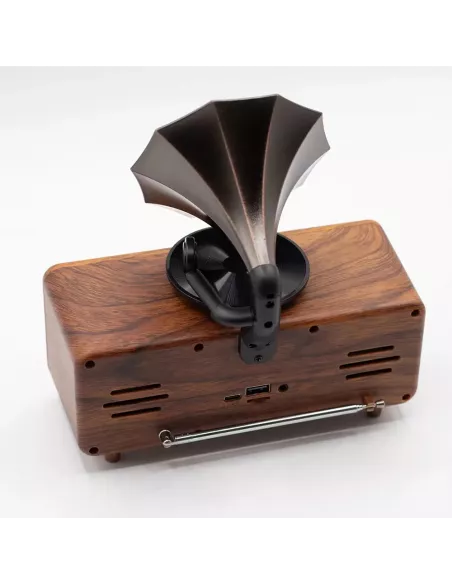 Altavoz de Gramófono Doble Mini Retro Bluetooth 5,4W x 2 – Estilo Vintage