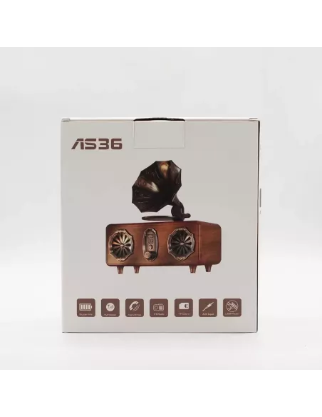 Altavoz de Gramófono Doble Mini Retro Bluetooth 5,4W x 2 – Estilo Vintage
