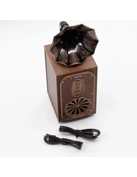 Altavoz Retro Gramófono Alto Extra Alto Bluetooth 8W – Diseño Vintage Elegante