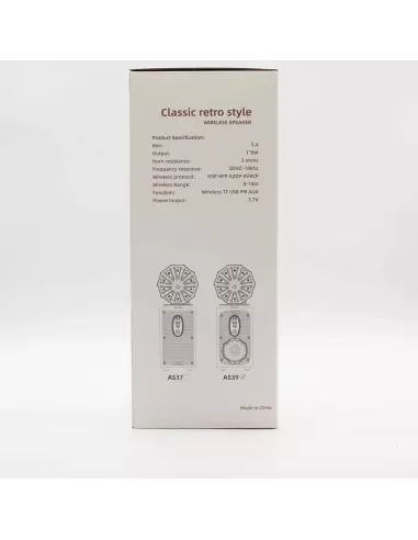 Altavoz Retro Gramófono Alto Extra Alto Bluetooth 8W – Diseño Vintage Elegante