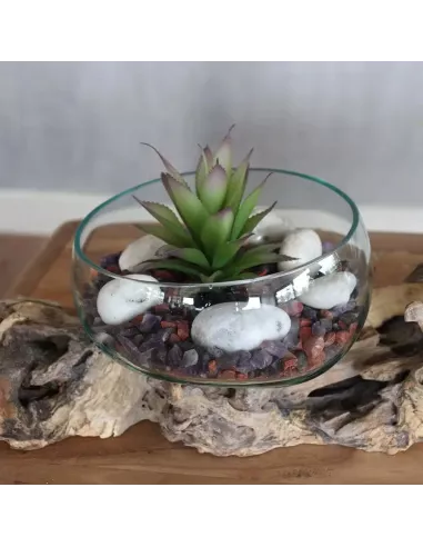 Vidrio en Soporte Doble Extragrande 70 cm | Diseño Natural y Sostenible