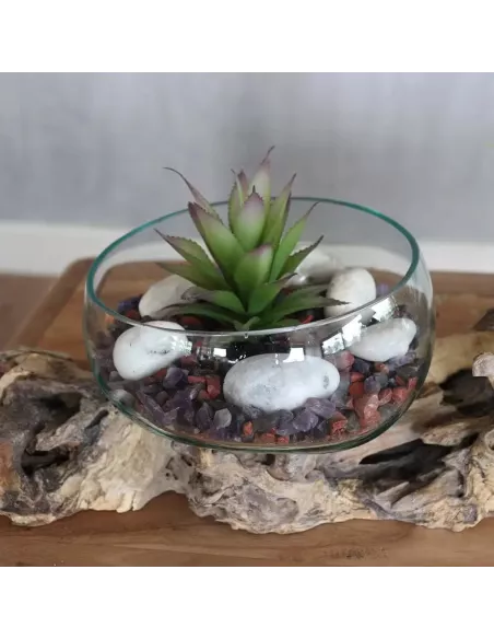 Vidrio en Soporte Doble Extragrande 70 cm | Diseño Natural y Sostenible