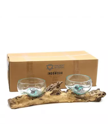 Vidrio en Soporte Doble Extragrande 70 cm | Diseño Natural y Sostenible