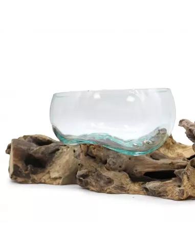 Vidrio en Soporte Doble Extragrande 70 cm | Diseño Natural y Sostenible