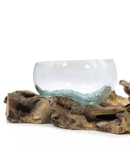 Vidrio en Soporte Doble Extragrande 70 cm | Diseño Natural y Sostenible