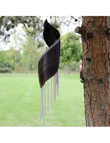 Campanillas de viento de hoja de coco | Decoración natural sostenible