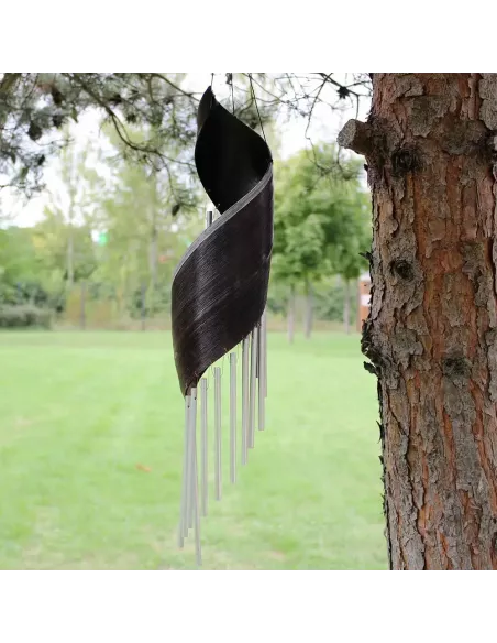 Campanillas de viento de hoja de coco | Decoración natural sostenible