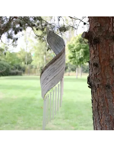 Campanillas de viento de hoja de coco | Decoración natural sostenible
