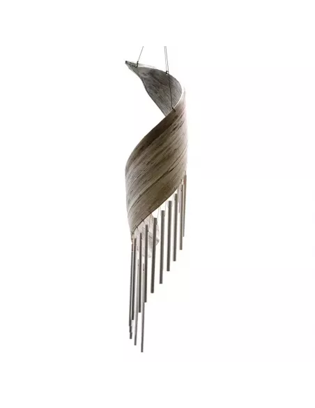 Campanillas de viento de hoja de coco | Decoración natural sostenible