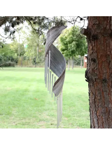 Campanillas de viento de hoja de coco | Decoración natural sostenible