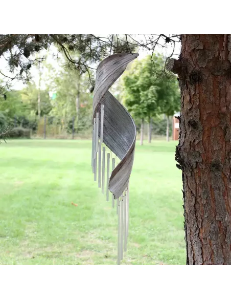 Campanillas de viento de hoja de coco | Decoración natural sostenible