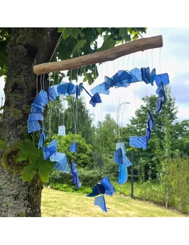 Carillón de vidrio reciclado | Decoración sostenible artesanal
