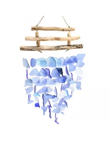 Carillón de vidrio reciclado cascada| Decoración sostenible