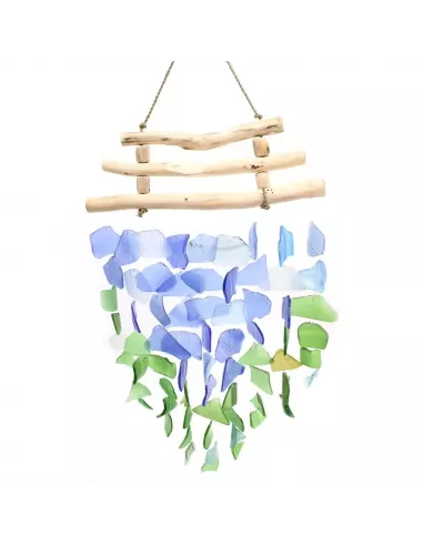 Carillón de vidrio reciclado cascada| Decoración sostenible