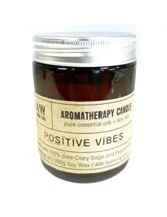 Vela de Aromaterapia Vibraciones Positivas | Salvia y Menta | Cera de Soja