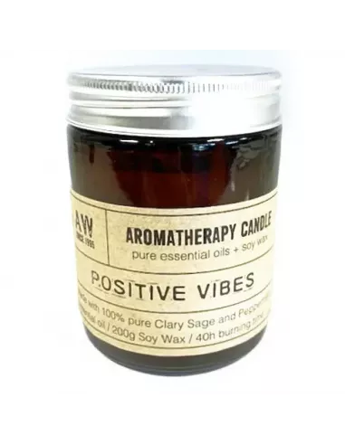 Vela de Aromaterapia Vibraciones Positivas | Salvia y Menta | Cera de Soja