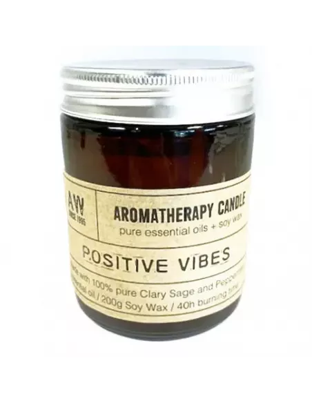 Vela de Aromaterapia Vibraciones Positivas | Salvia y Menta | Cera de Soja