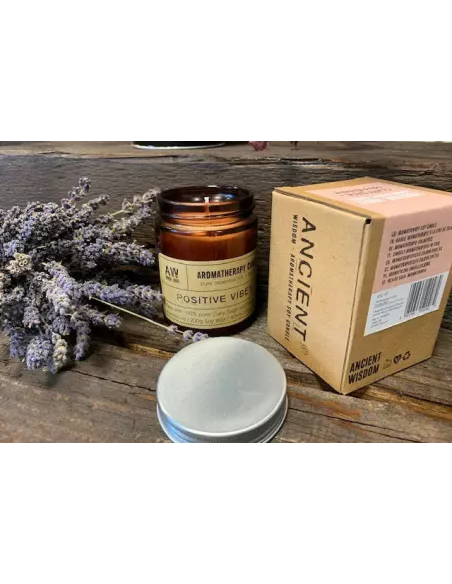 Vela de Aromaterapia Vibraciones Positivas | Salvia y Menta | Cera de Soja