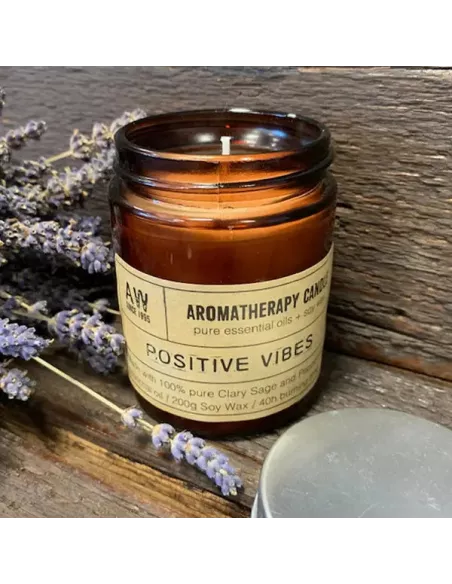Vela de Aromaterapia Vibraciones Positivas | Salvia y Menta | Cera de Soja