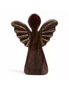 Ángel de Madera de Mango con Detalles Dorados | Escultura Decorativa en Varios Tamaños