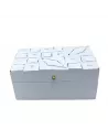 Vintage Deco Caja Multiusos 22x12x10 cm Blanca con Diamantes