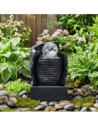 Fuente de Agua de Sobremesa 15x13x20 cm | Vasija y Bola de Cristal