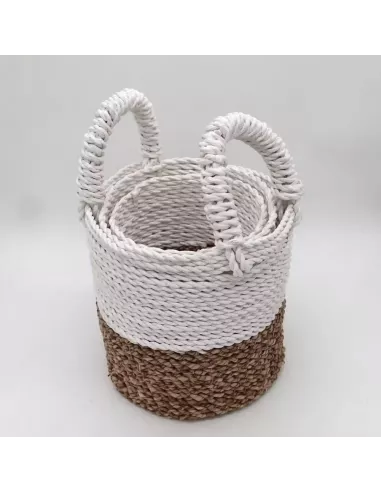 Juego de Cestas de Algas Marinas | Decoración Natural y Sofisticada