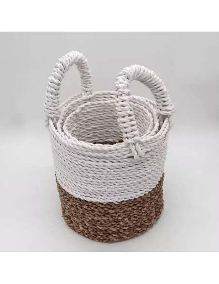 Juego de Cestas de Algas Marinas | Decoración Natural y Sofisticada