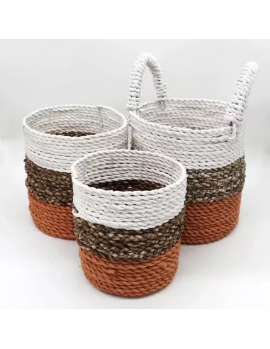 Juego de Cestas de Algas Marinas | Decoración Natural y Sofisticada