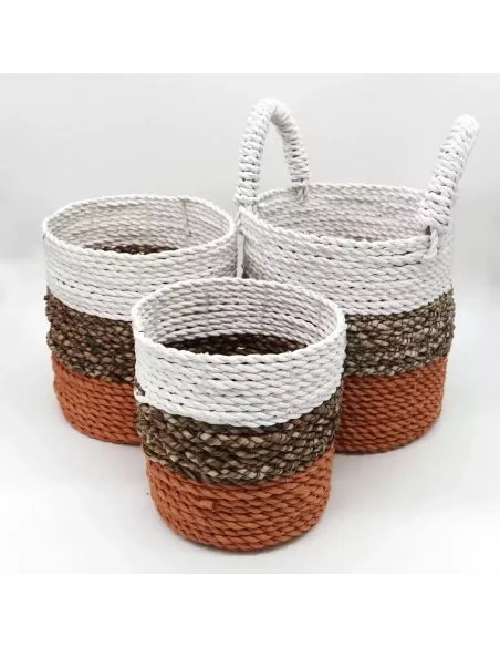 Juego de Cestas de Algas Marinas | Decoración Natural y Sofisticada
