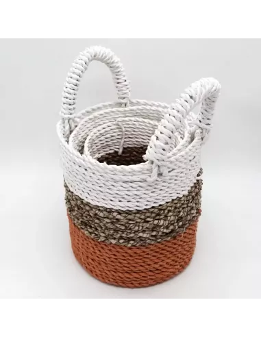 Juego de Cestas de Algas Marinas | Decoración Natural y Sofisticada