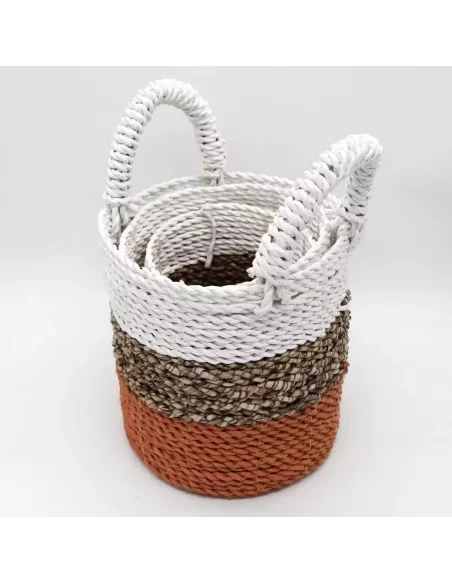 Juego de Cestas de Algas Marinas | Decoración Natural y Sofisticada