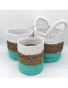 Juego de Cestas de Algas Marinas | Decoración Natural y Sofisticada